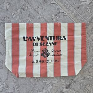 Sezane Canvas Tote Bag,  red and white stripe, New, Never Used